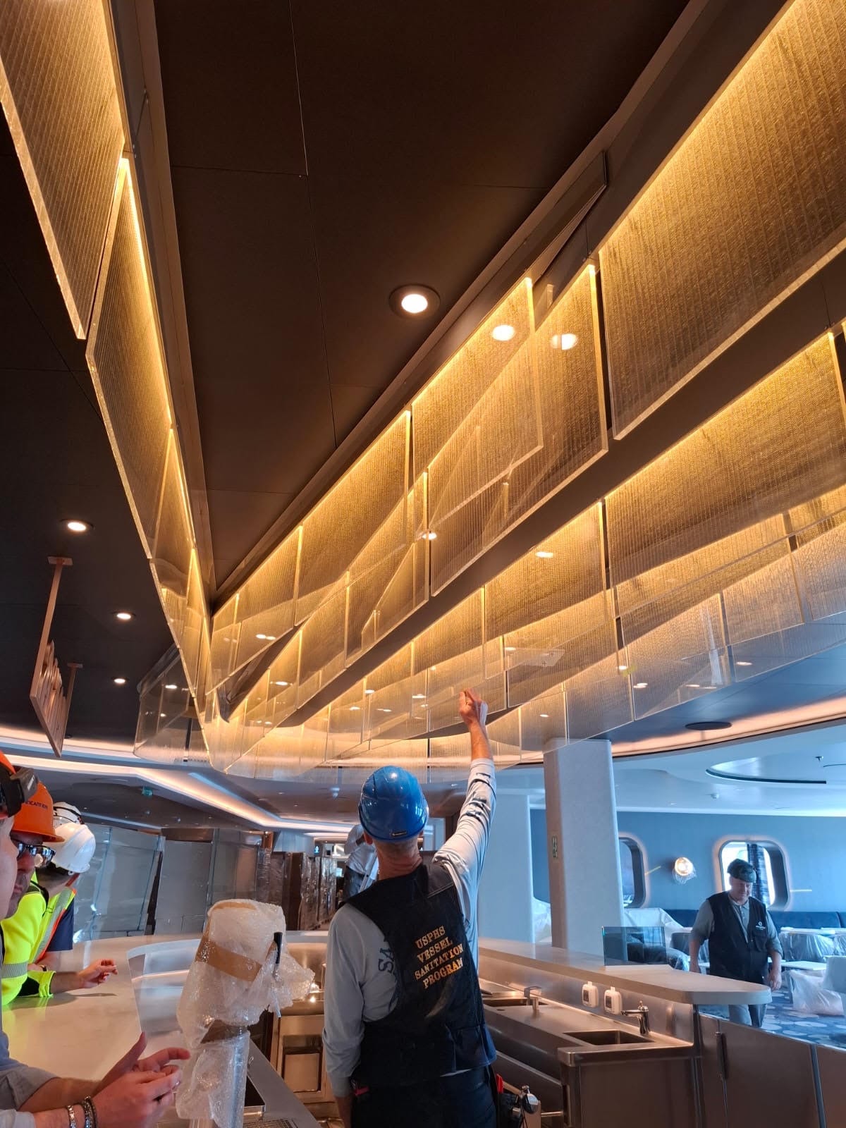 Vessel sanitation inspection of cruise ship interior